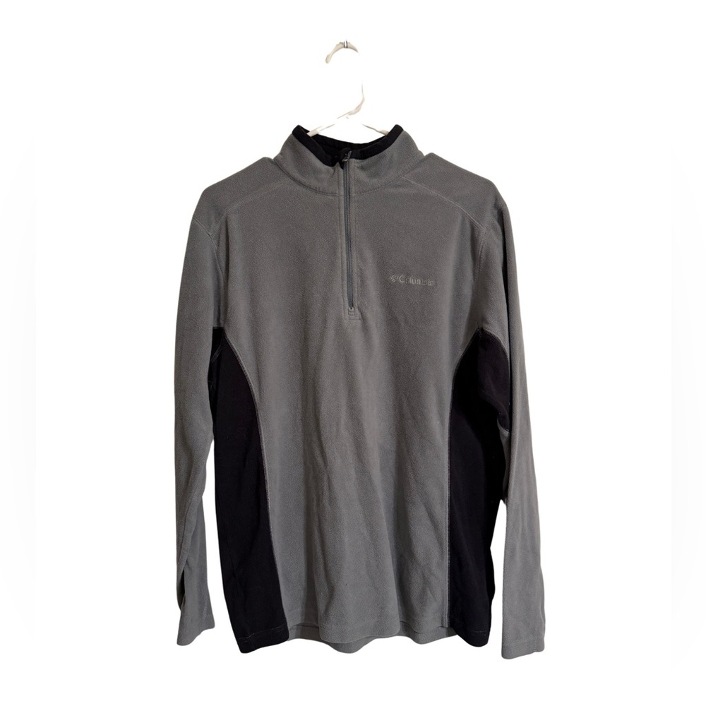 🌨️ Gray and Black Warm Columbia Half-Zip Fleece Pullover - Size S 🌨️